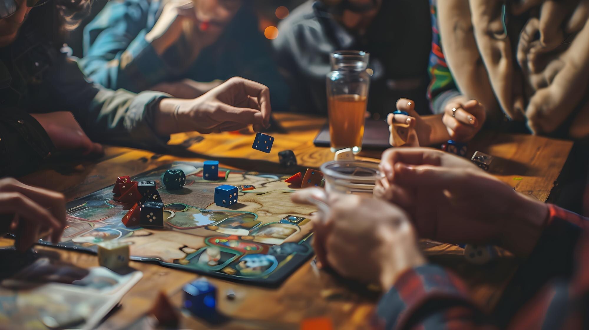 Keluarga bermain permainan papan